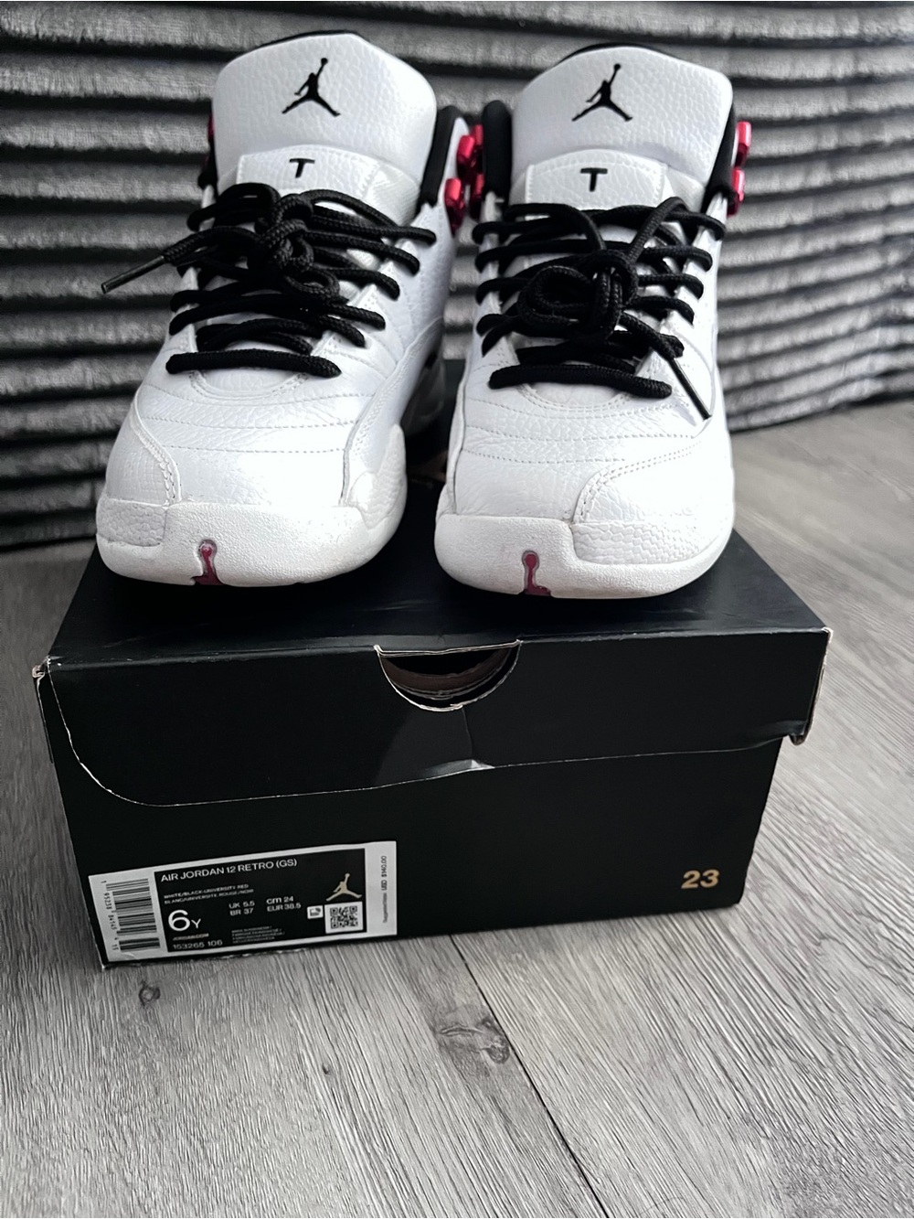 Jordan Kids White, Black & Pink Basketball Sneakers